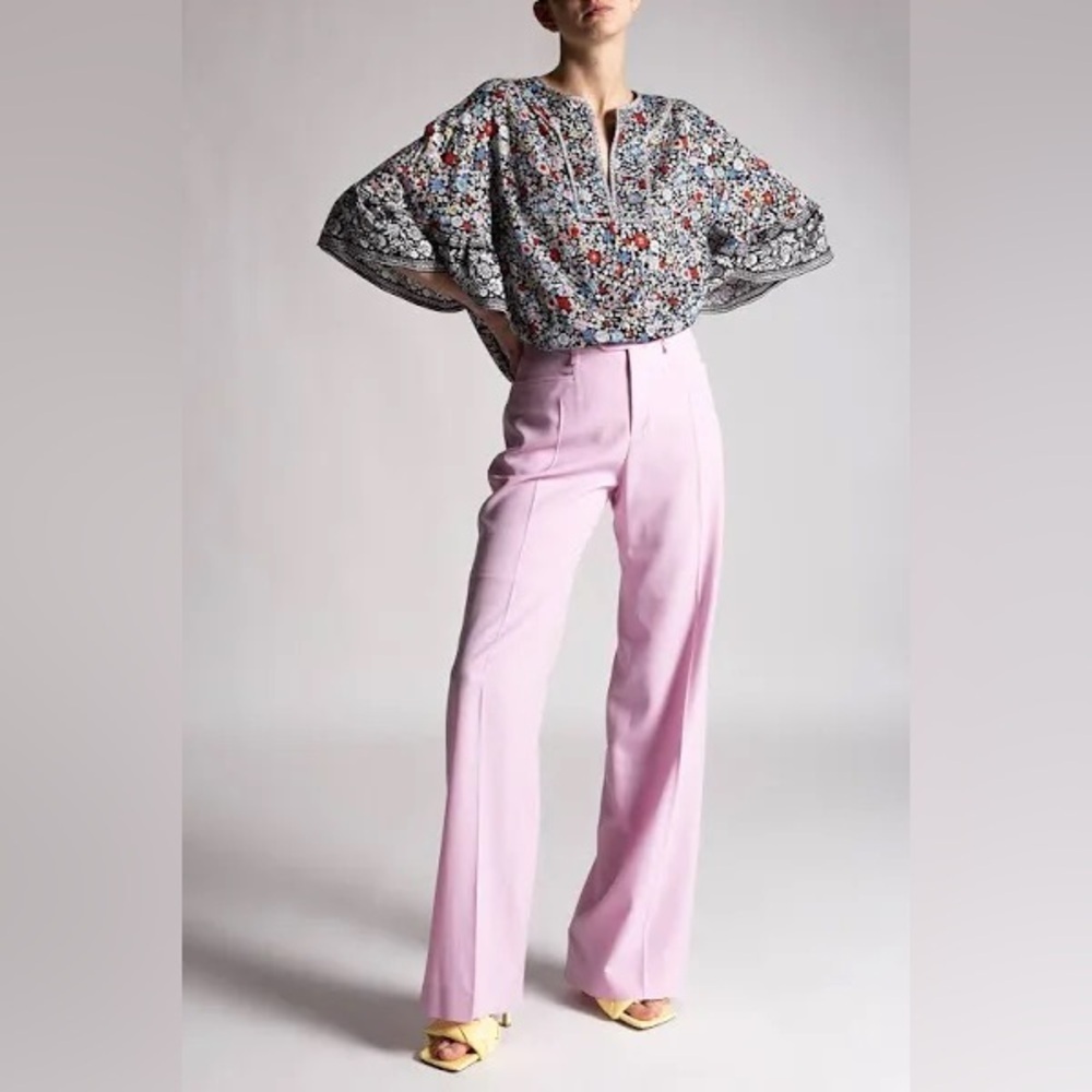 See by Chloe Janice Patchwork Blouse Floral Size FR36 US 4 EUC